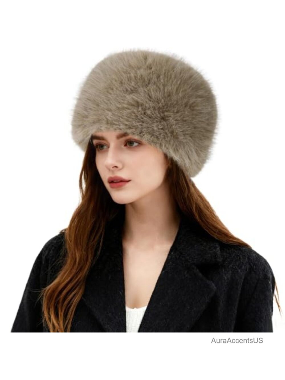 Women Faux Fur Bucket Hat Plush Furry Ear Warmer Winter Cold Weather